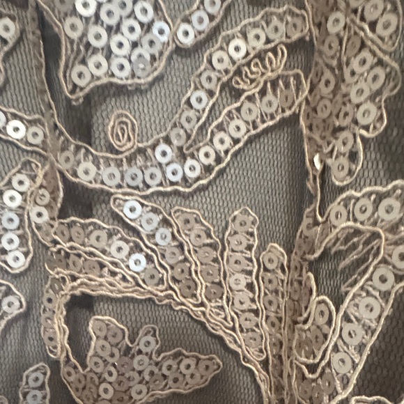 Tadashi Shoji Gold Lace Wedding Dress - Picture 12 of 16